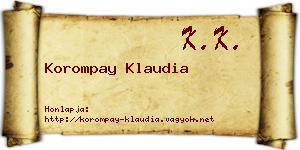 Korompay Klaudia névjegykártya